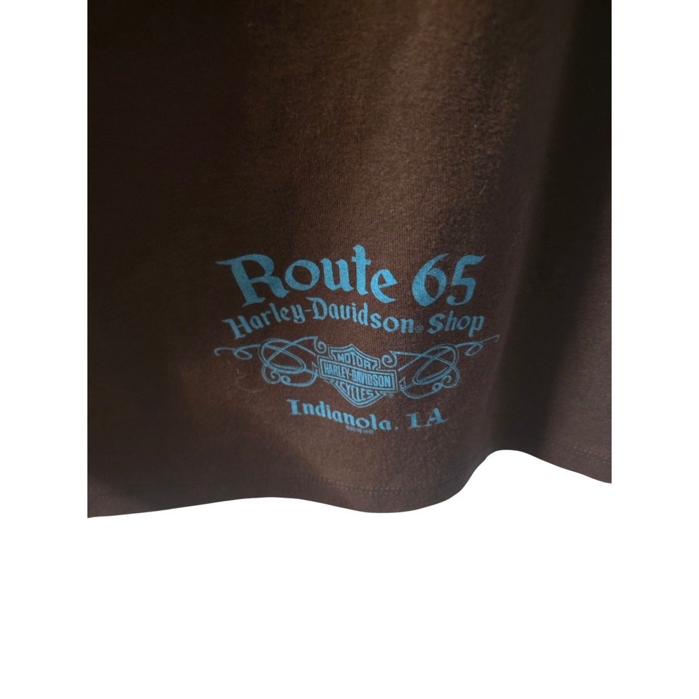 Harley-Davidson Women Brown Route 65 Indianola IA Graphic Tank Top XL Sparkle - Picture 5 of 5